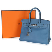 Hermès Bleu Brighton Epsom Birkin 30 PHW Handbag 8