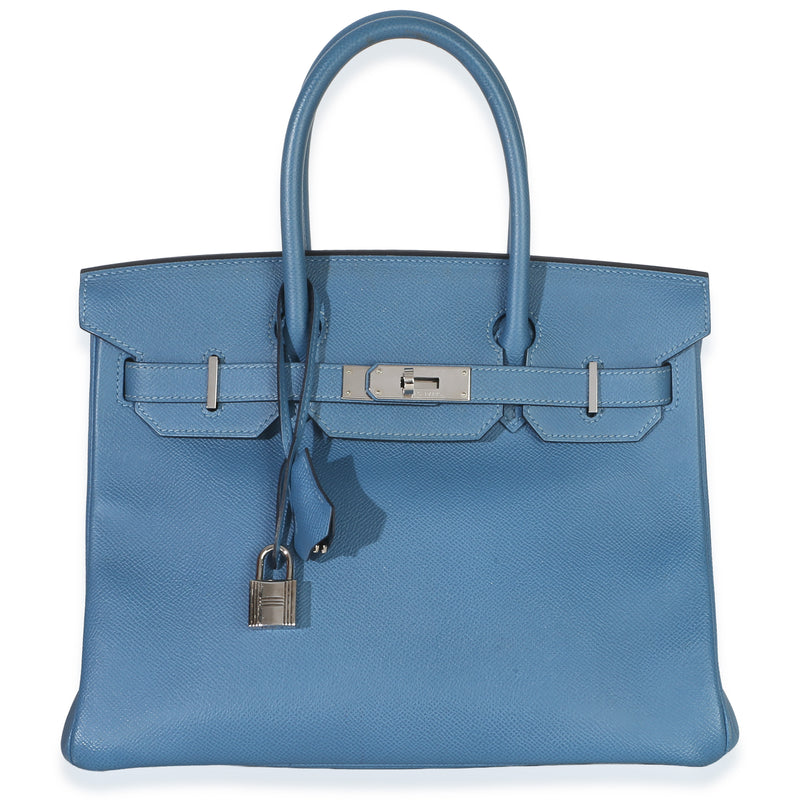 Hermès Bleu Brighton Epsom Birkin 30 PHW Handbag fv