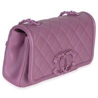 Chanel Purple Quilted Lambskin CC Chain Small Filigree Flap Bag Handbag 3