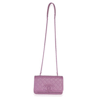 Chanel Purple Quilted Lambskin CC Chain Small Filigree Flap Bag Handbag 8