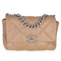 Chanel Dark Beige Quilted Lambskin Medium  19 Handbag id