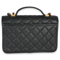 Chanel Black Quilted Caviar 22K Top Handle Flap Handbag Handbag 4