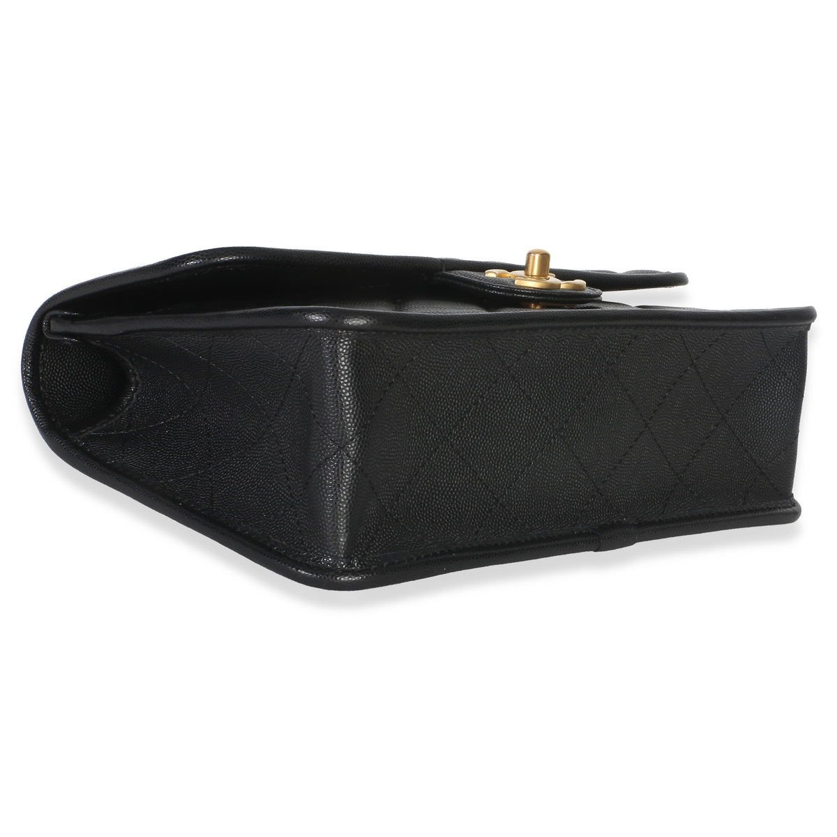Chanel Black Quilted Caviar 22K Top Handle Flap Handbag Handbag 7