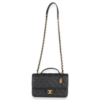 Chanel Black Quilted Caviar 22K Top Handle Flap Handbag Handbag 8