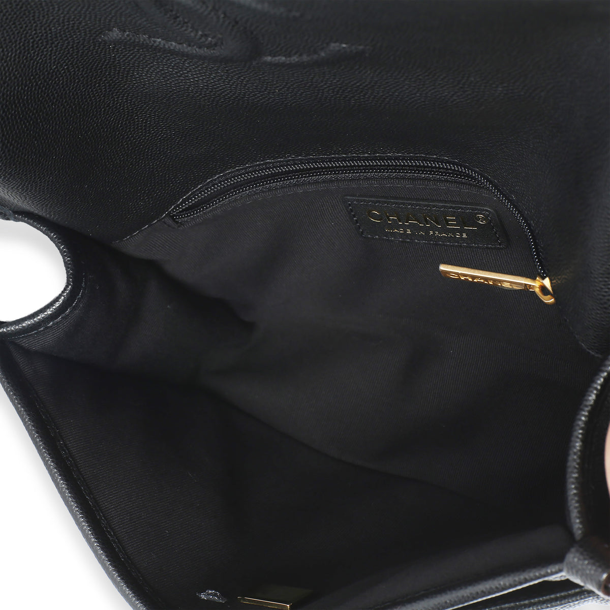 Chanel Black Quilted Caviar 22K Top Handle Flap Handbag Handbag 9