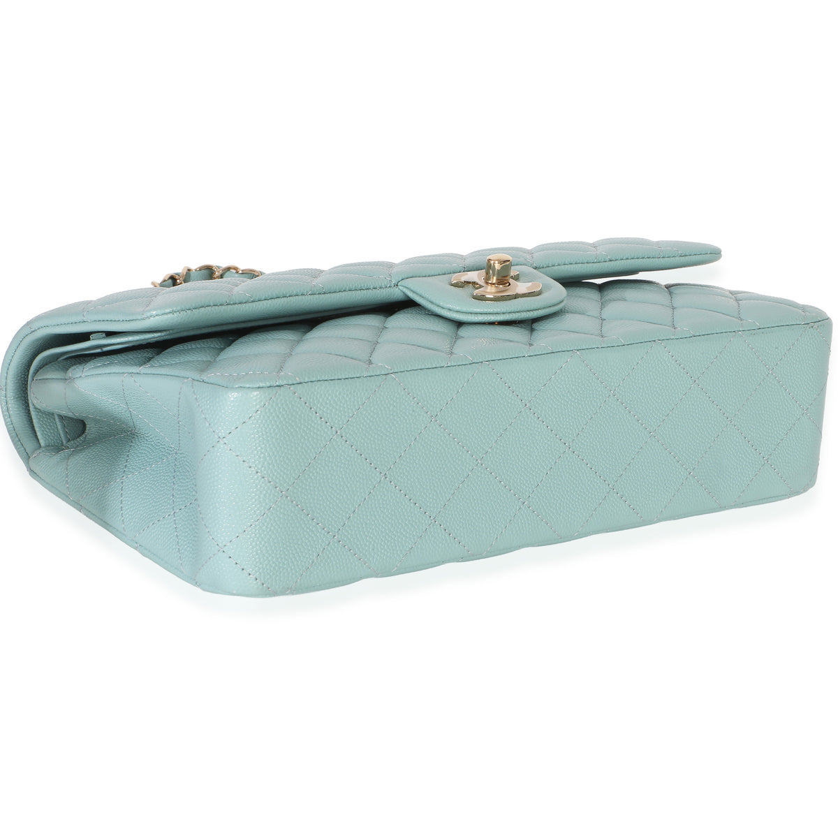Chanel Mint Quilted Caviar Medium Classic Double Flap Handbag Handbag 5