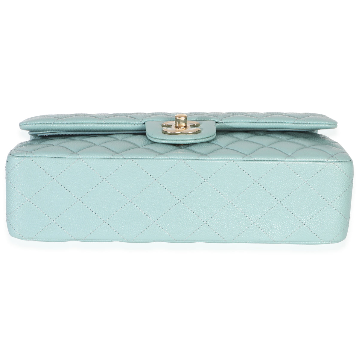 Chanel Mint Quilted Caviar Medium Classic Double Flap Handbag Handbag 6