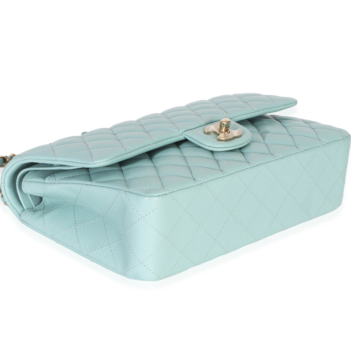 Chanel Mint Quilted Caviar Medium Classic Double Flap Handbag Handbag 7