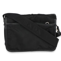 Prada Black Re Nylon Saffiano Double Buckle Messenger Bag Handbag 4