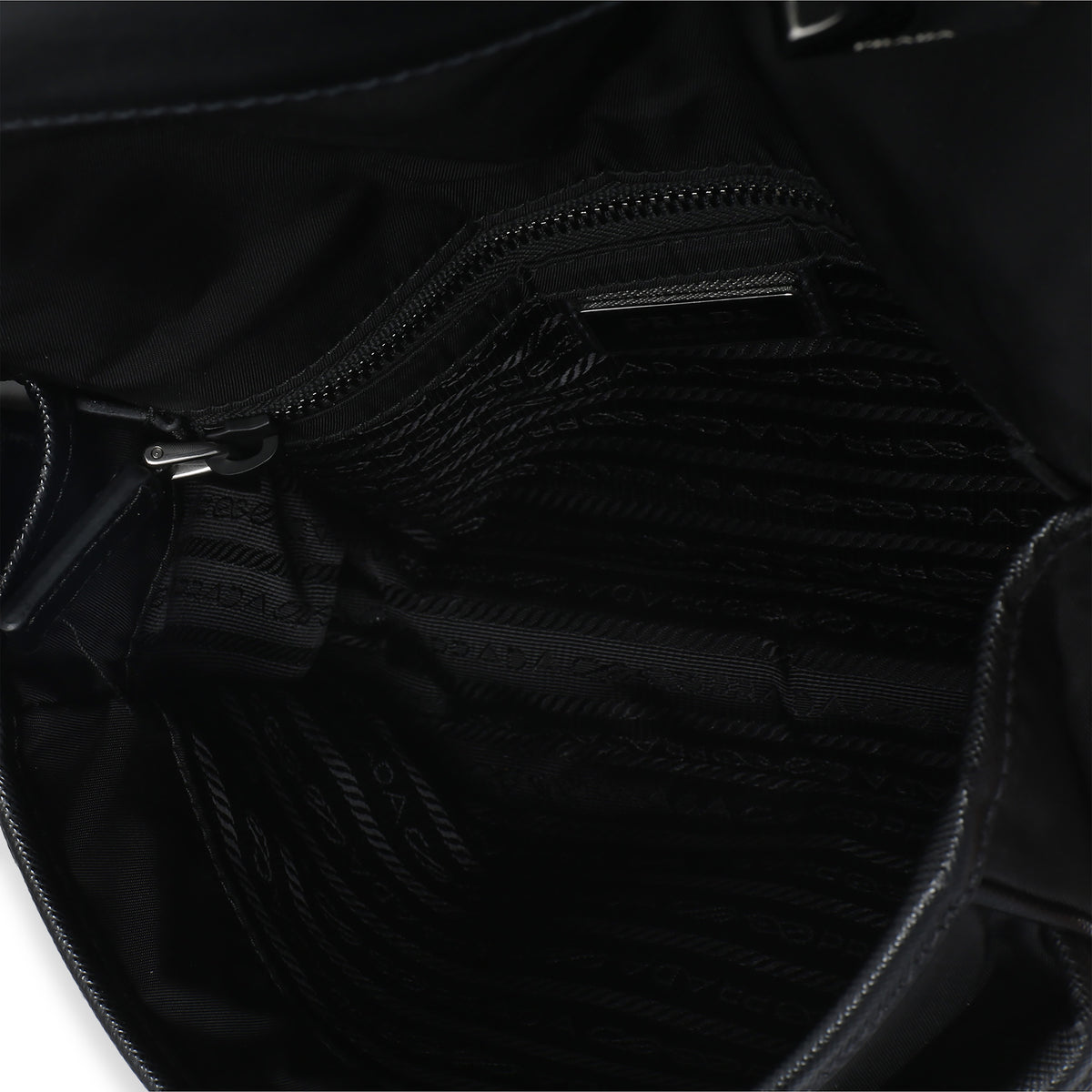 Prada Black Re Nylon Saffiano Double Buckle Messenger Bag Handbag 9
