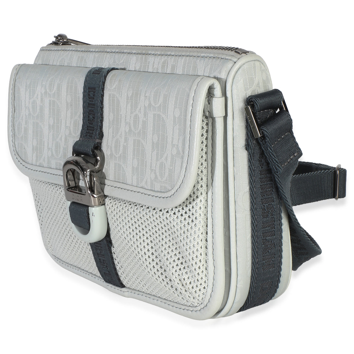 Christian Dior Light Blue Oblique Jacquard Dior 8 Pouch With Strap Handbag 2