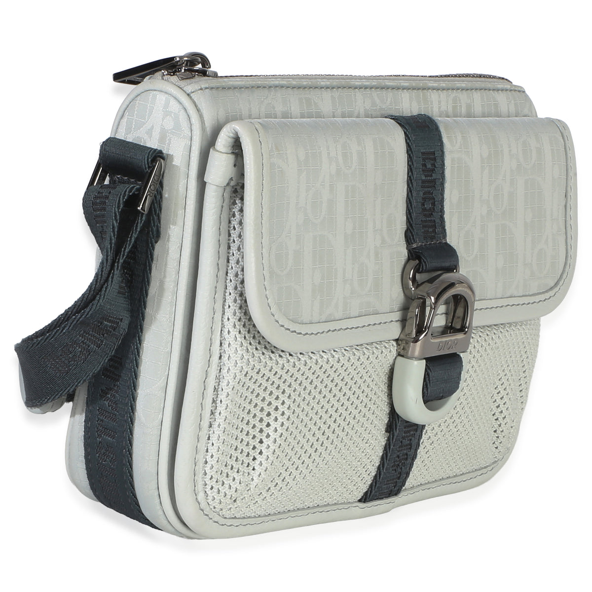 Christian Dior Light Blue Oblique Jacquard Dior 8 Pouch With Strap Handbag 3
