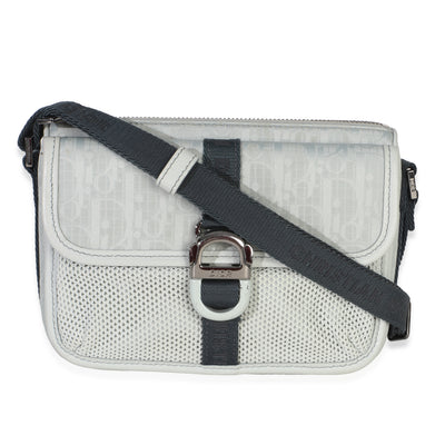 Christian Dior Light Blue Oblique Jacquard Dior 8 Pouch With Strap Handbag fv