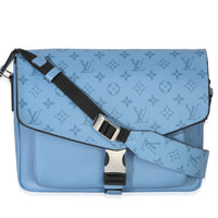 Louis Vuitton Blue Denim Taigarama Messengerama Handbag fv