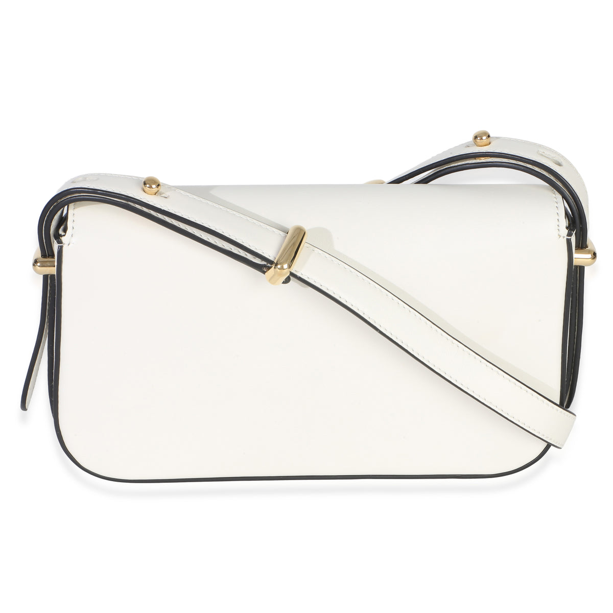 Prada White Smooth Calfskin Triangle Logo Flap Bag Handbag 4