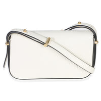 Prada White Smooth Calfskin Triangle Logo Flap Bag Handbag 4