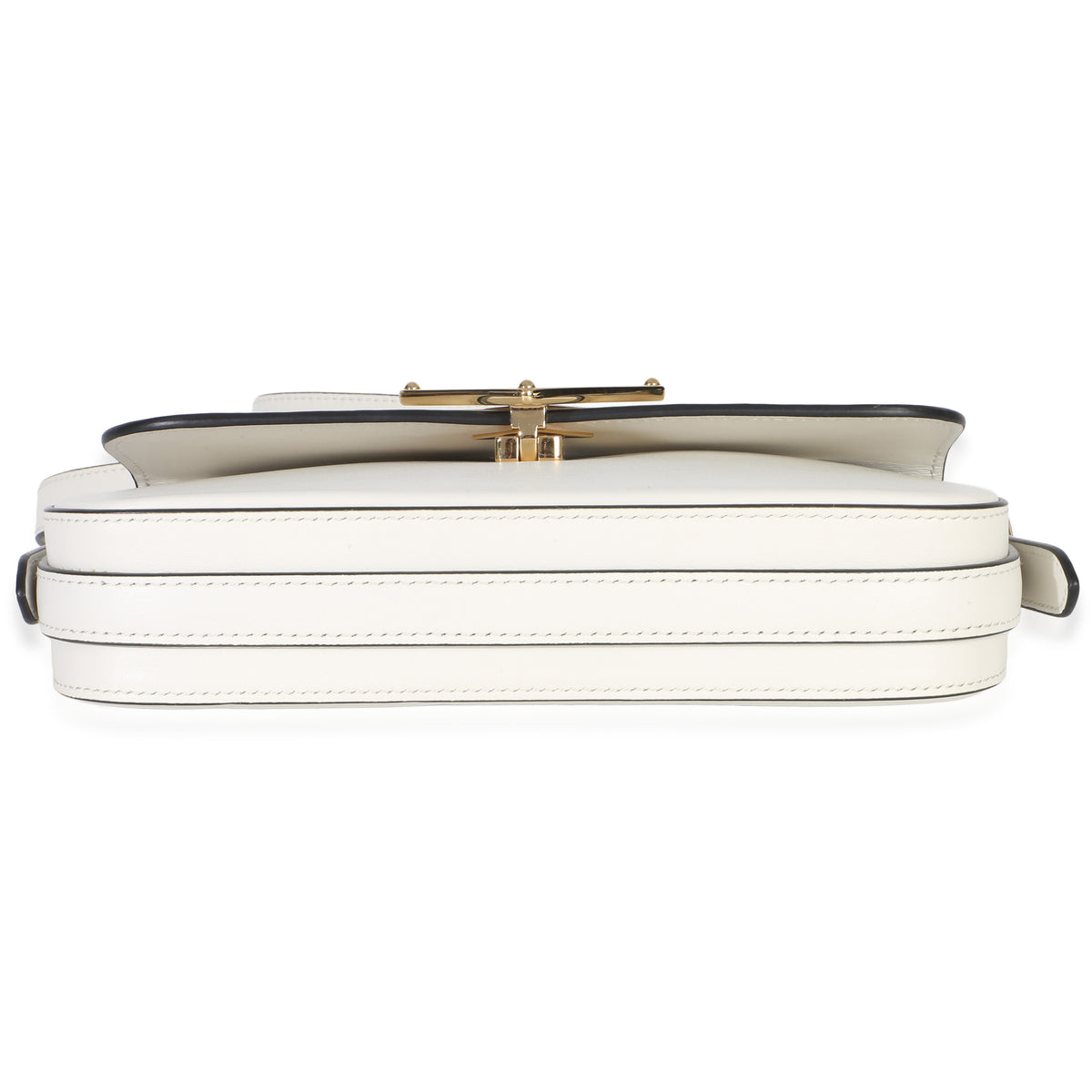 Prada White Smooth Calfskin Triangle Logo Flap Bag Handbag 5