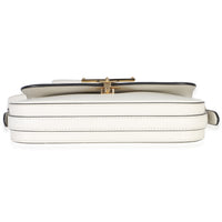 Prada White Smooth Calfskin Triangle Logo Flap Bag Handbag 5