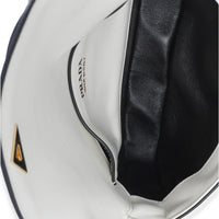 Prada White Smooth Calfskin Triangle Logo Flap Bag Handbag 8