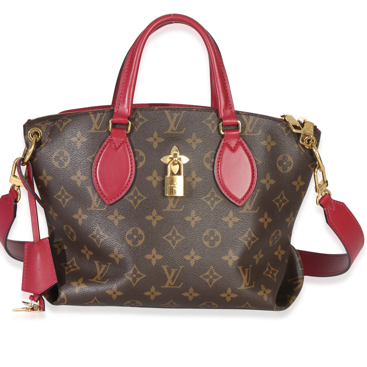 Louis Vuitton Bordeaux Monogram Canvas Flower Zipped Tote PM Handbag fv