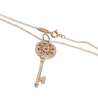 Tiffany & Co. Rose Gold Diamond Medium Model Petals Key Pendant bv