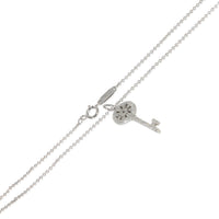 Tiffany & Co. Platinum Diamond Mini Model Petals Key Pendant sv