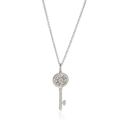 Tiffany & Co. Platinum Diamond Mini Model Petals Key Pendant fv