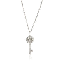 Tiffany & Co. Platinum Diamond Mini Model Petals Key Pendant fv