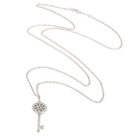 Tiffany & Co. Platinum Diamond Mini Model Petals Key Pendant pv