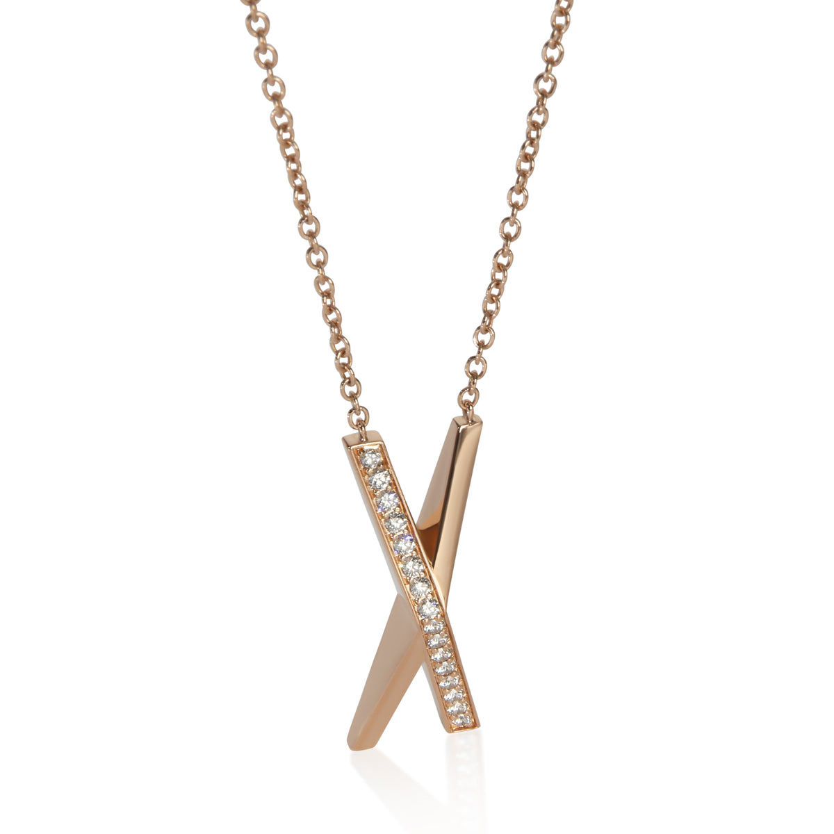 Tiffany & Co. Rose Gold Diamond Atlas X Pendant fv