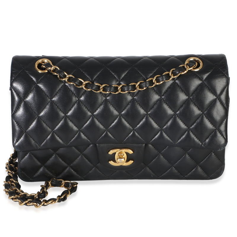 Chanel Black Quilted Lambskin Medium Classic Double Flap Bag Handbag id