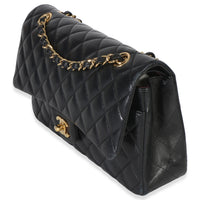 Chanel Black Quilted Lambskin Medium Classic Double Flap Bag Handbag 2