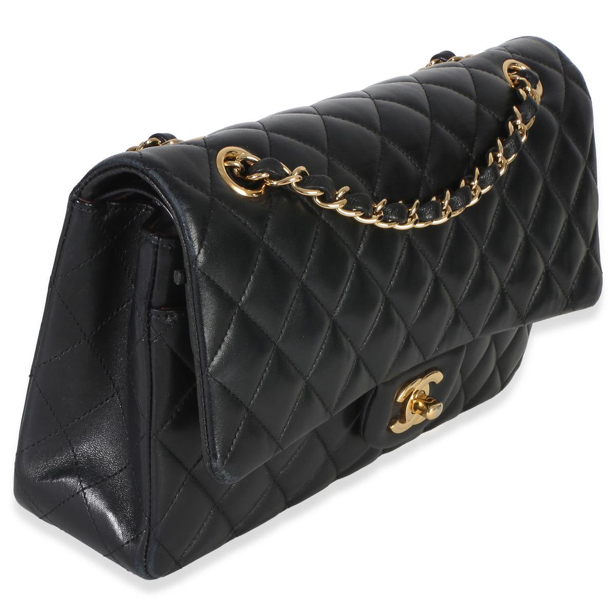 Chanel Black Quilted Lambskin Medium Classic Double Flap Bag Handbag 3