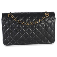 Chanel Black Quilted Lambskin Medium Classic Double Flap Bag Handbag 4