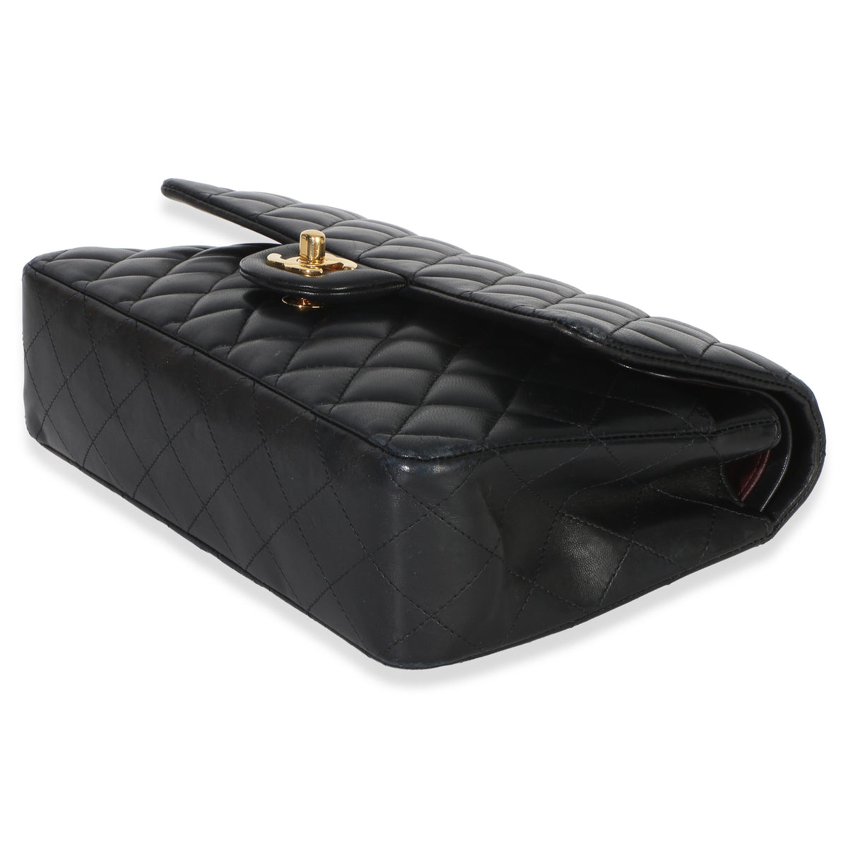 Chanel Black Quilted Lambskin Medium Classic Double Flap Bag Handbag 6