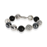 David Yurman Sterling Silver Onyx and Hematite Elements Bracelet fv