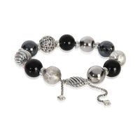 David Yurman Sterling Silver Onyx and Hematite Elements Bracelet pv