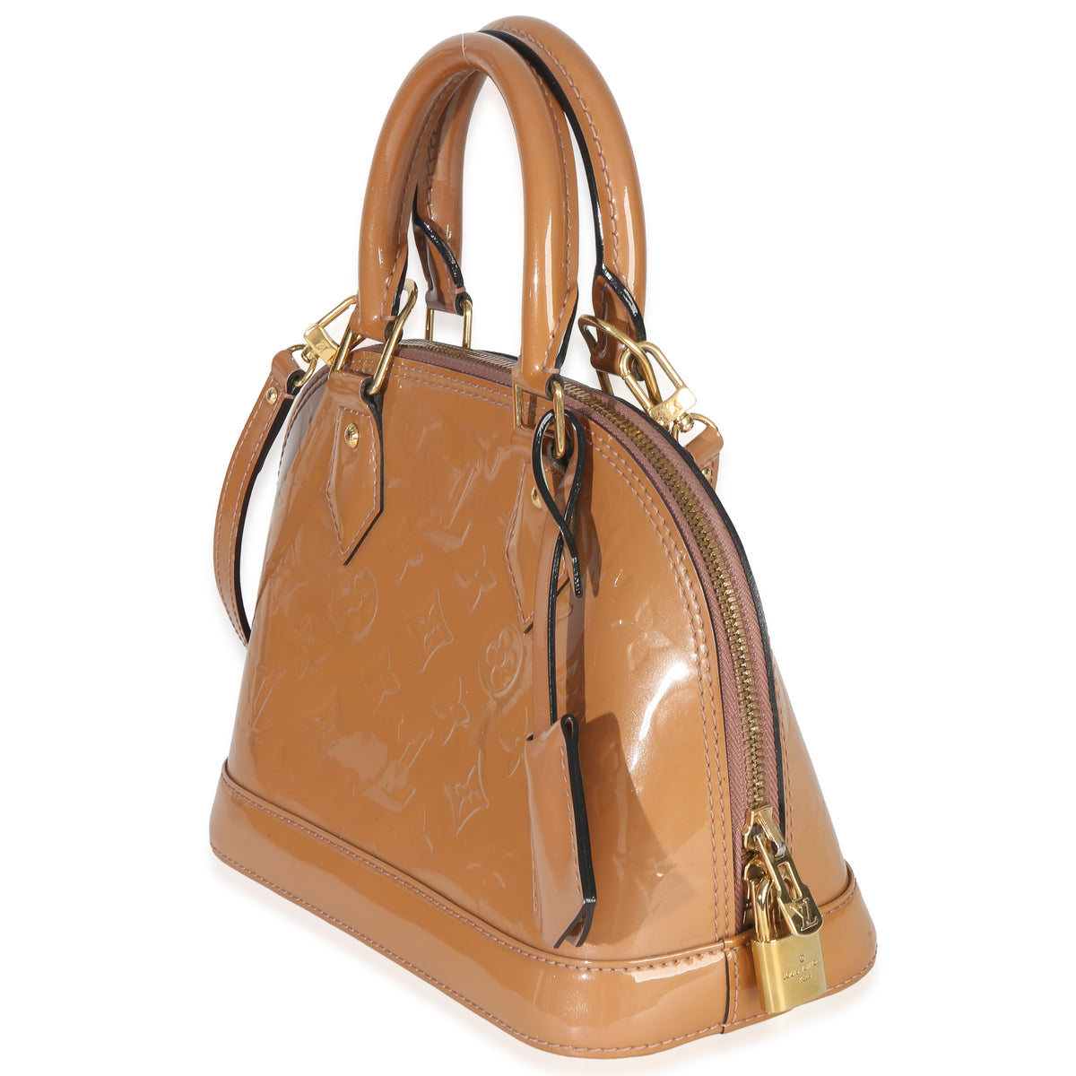 Louis Vuitton Rose Velours Monogram Vernis Alma BB Handbag 2