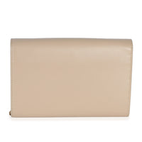 Saint Laurent Tan Smooth Calfskin Cassandre Chain Clutch Handbag 4