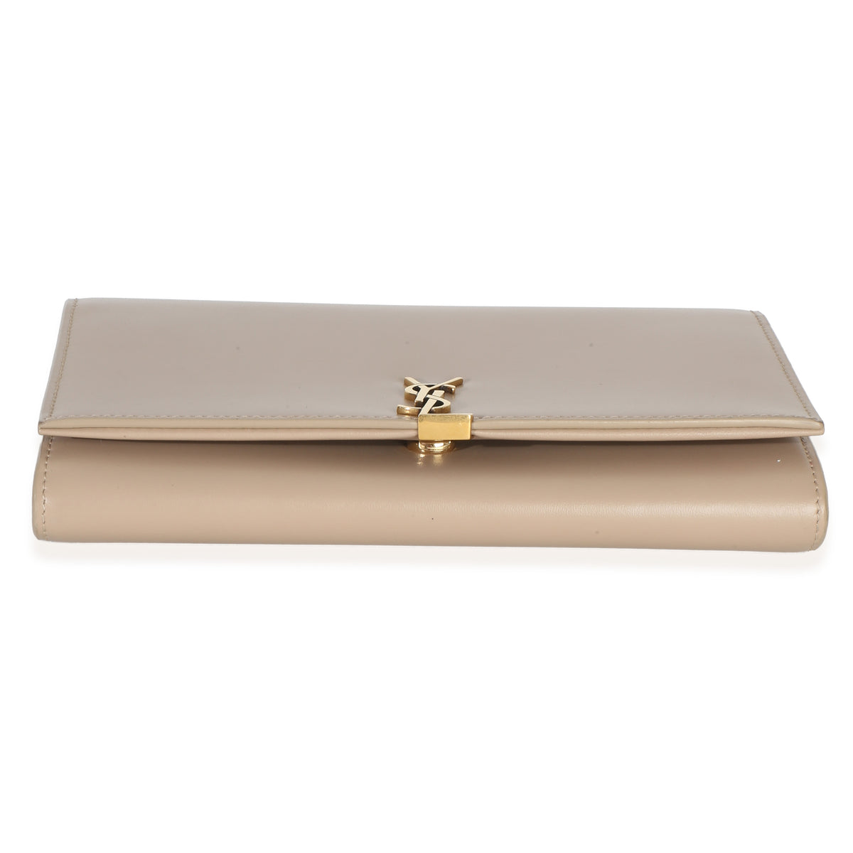 Saint Laurent Tan Smooth Calfskin Cassandre Chain Clutch Handbag 5
