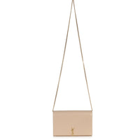 Saint Laurent Tan Smooth Calfskin Cassandre Chain Clutch Handbag 9