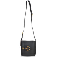 Gucci Black Smooth Calfskin Hasler Horsebit 73 Small Bucket Bag Handbag 8