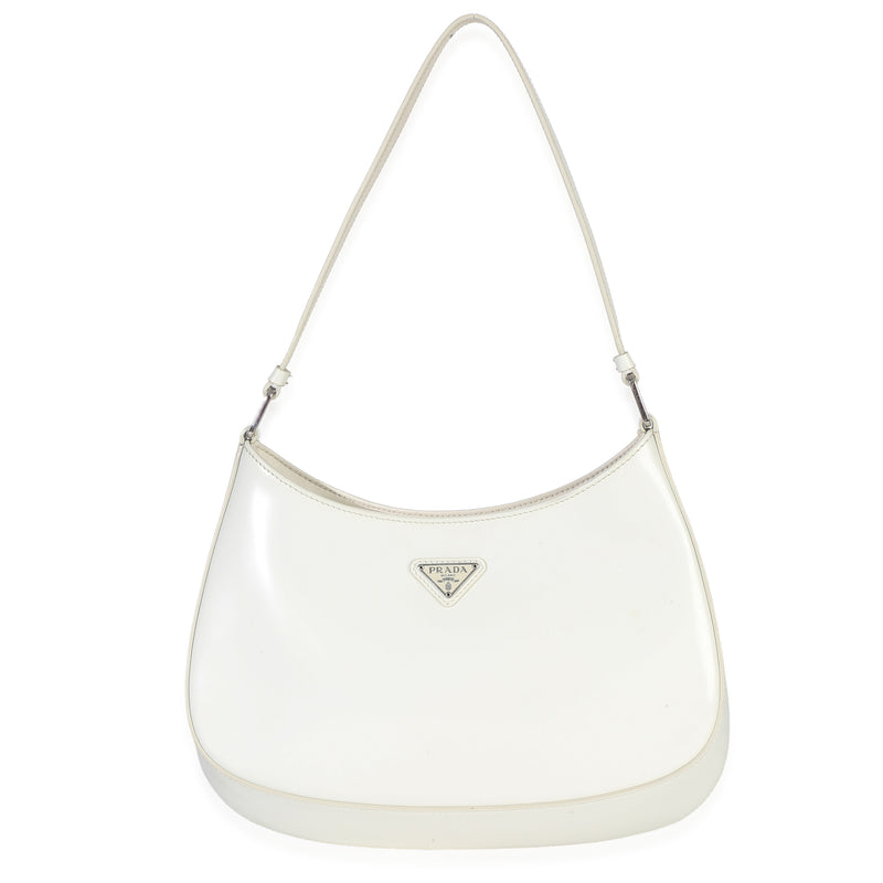 Prada White Spazzolato Cleo Bag Handbag fv