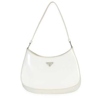 Prada White Spazzolato Cleo Bag Handbag fv