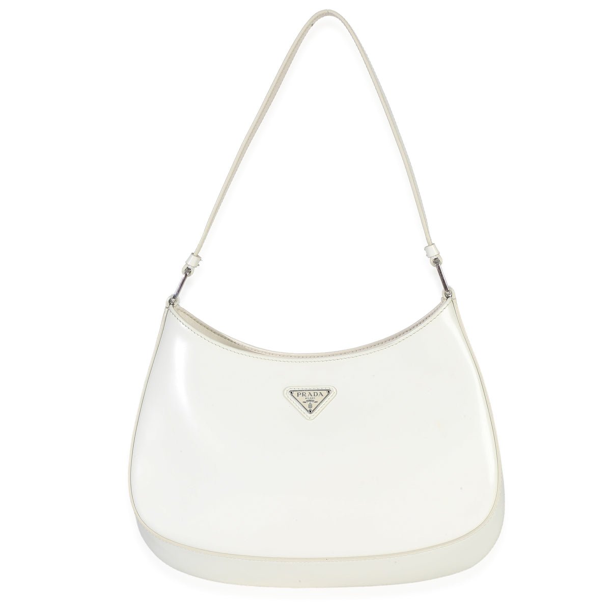 Prada White Spazzolato Cleo Bag Handbag fv
