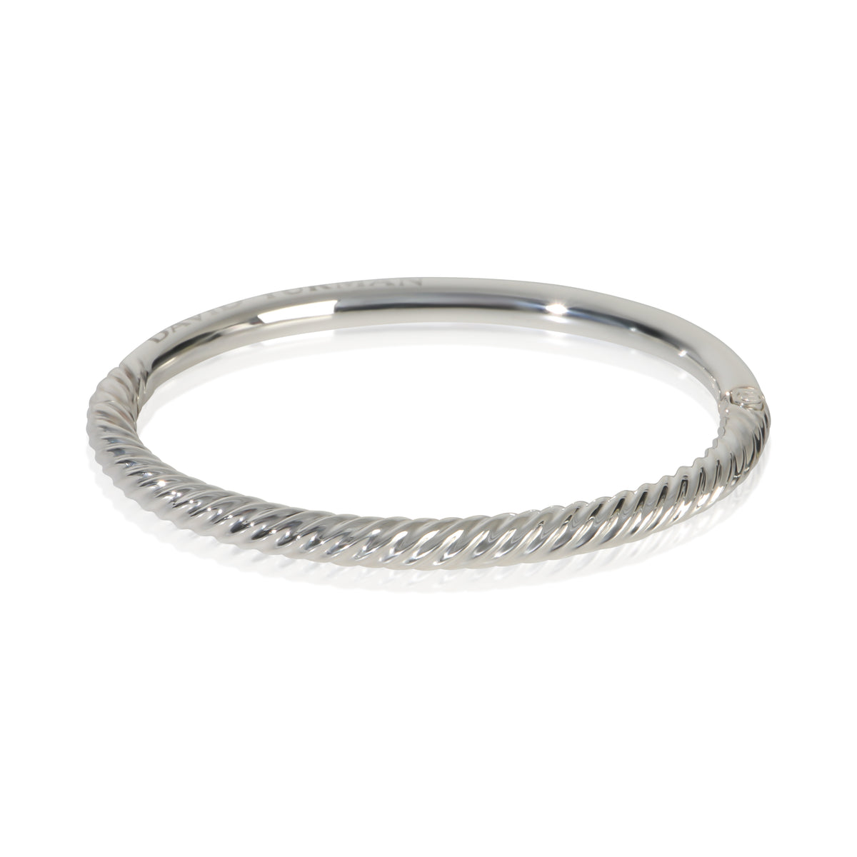 David Yurman Sterling Silver  Cable Hinged Bracelet fv
