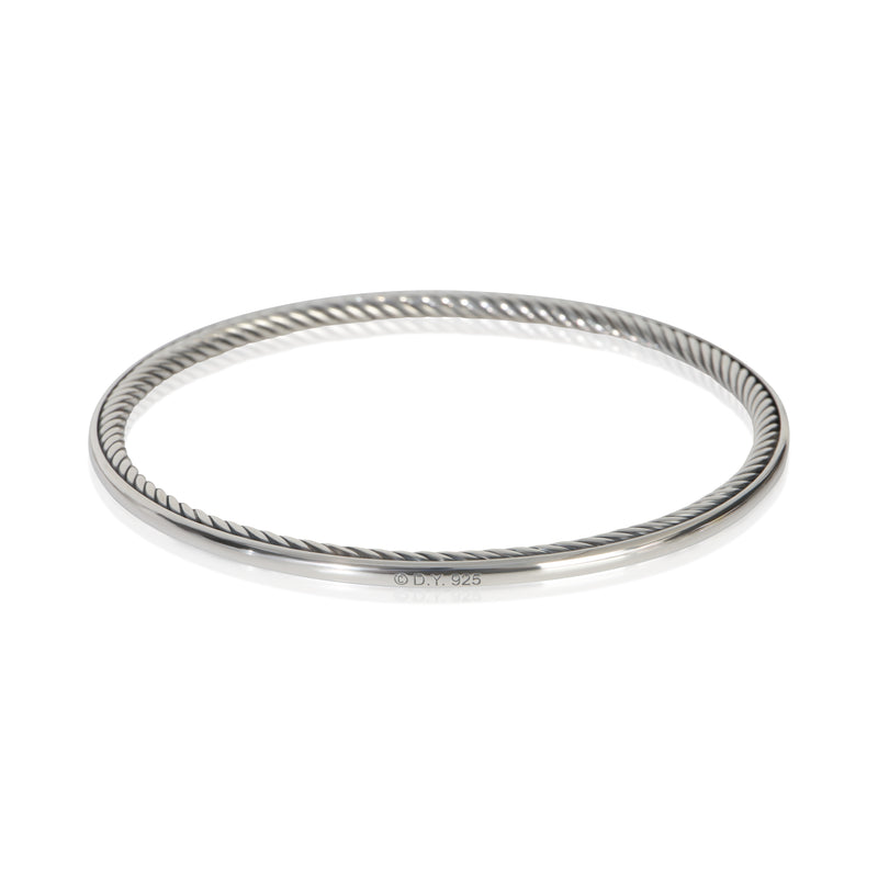 David Yurman Sterling Silver  Cable Slip On Bracelet fv