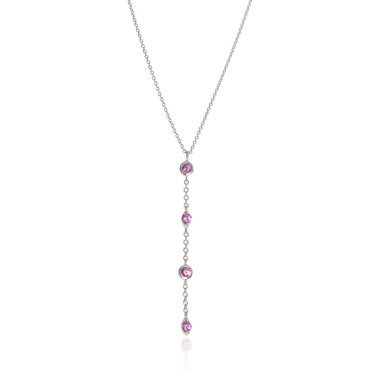 Tiffany & Co. White Gold Pink Sapphire Pendant fv