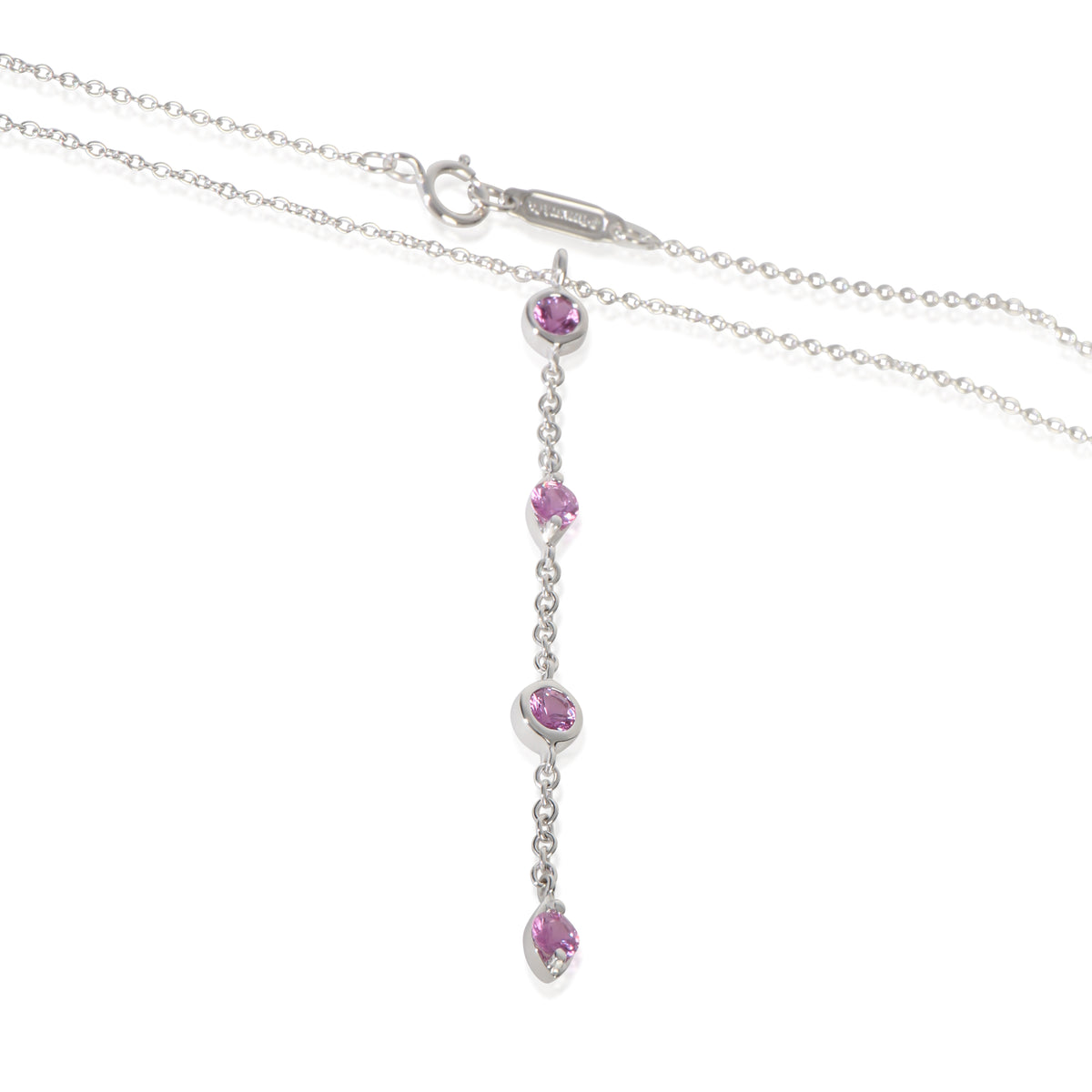Tiffany & Co. White Gold Pink Sapphire Pendant sv