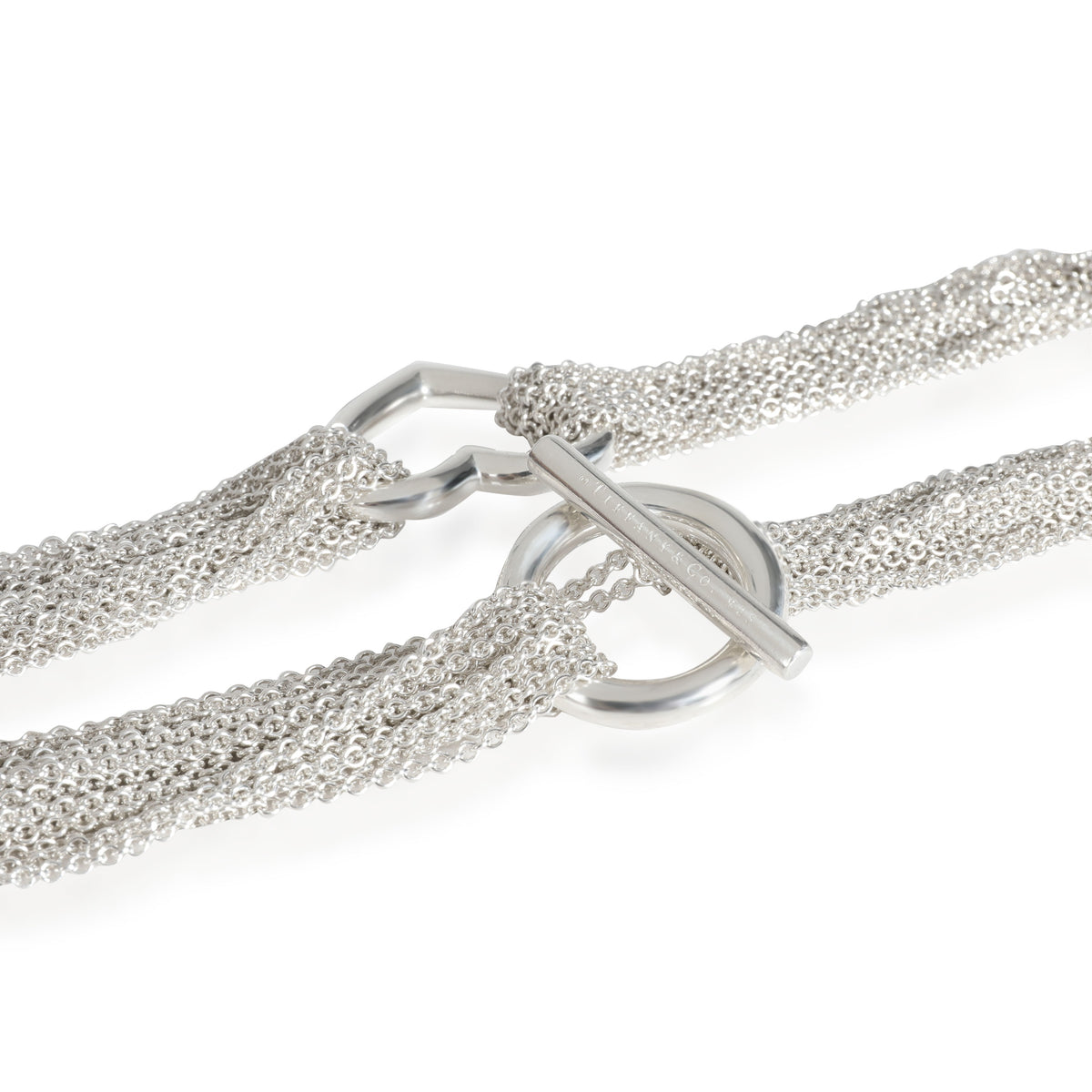 Tiffany & Co. Sterling Silver  Multi strand Heart Necklace clasp